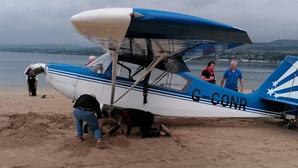 plane on at Magilligan Point in County Londonderry.