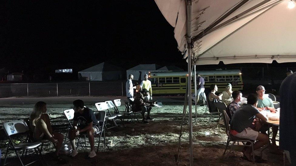 Food court at Fyre Festival