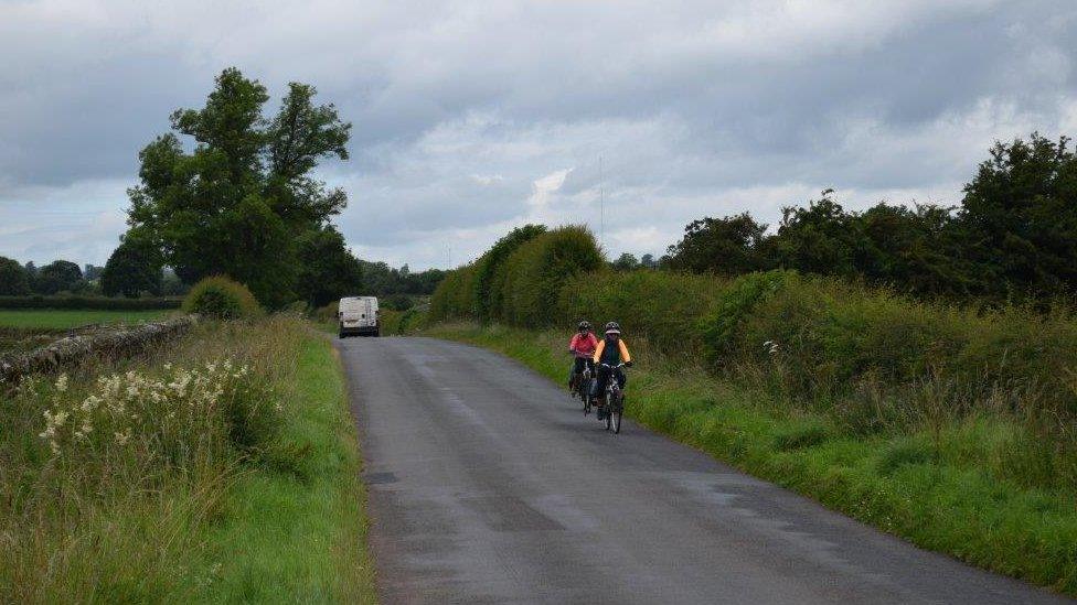 Cyclists on the Lakes and Dales Loop near Penrith