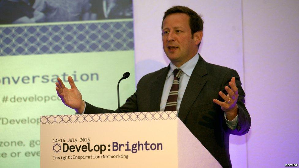 Ed Vaizey, culture minister addressing Develop: Brighton