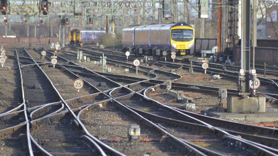 A Transpennine Express arriving at Manchester Piccadilly railway station