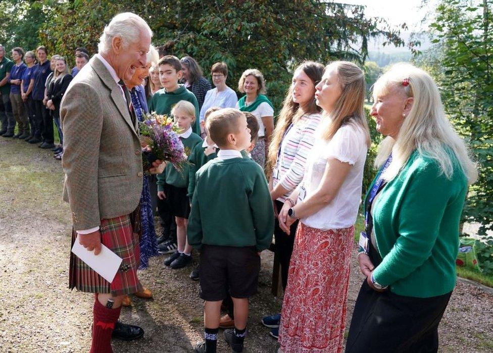 King Charles and schoolchildren