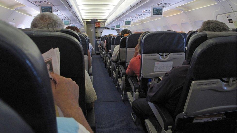 Interior of EasyJet flight