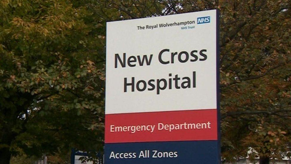 New Cross Hospital sign