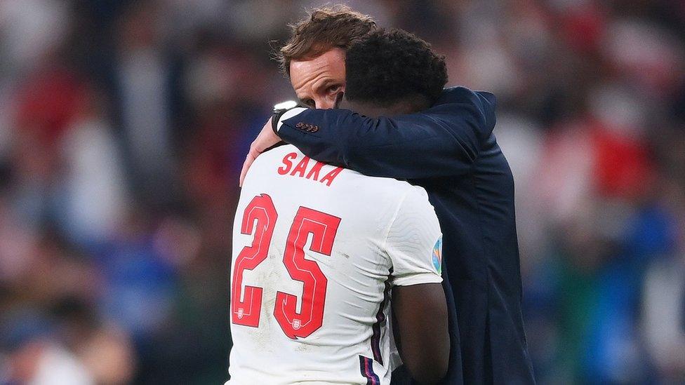 Gareth Southgate and Bukayo Saka