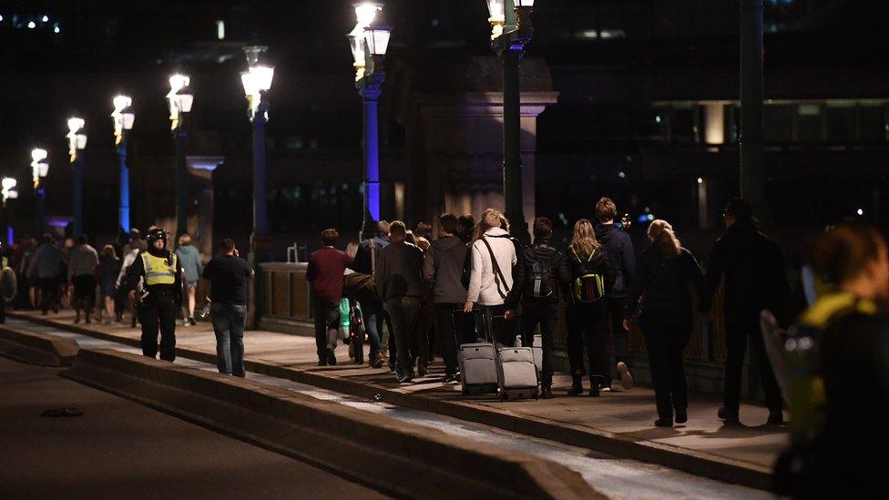 Police led people to safety after the attack