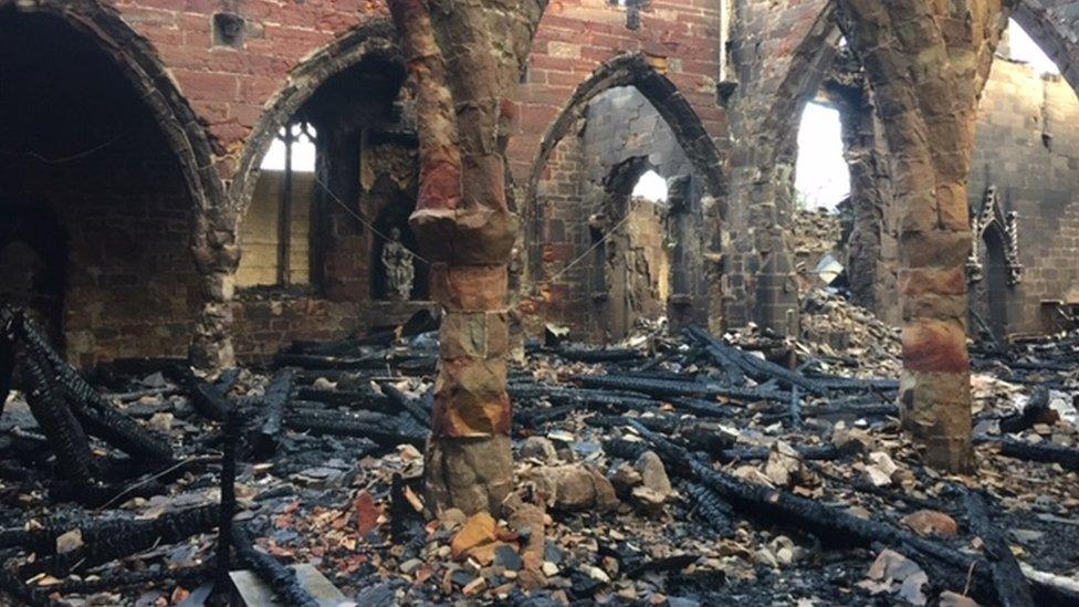 Fire damage at church