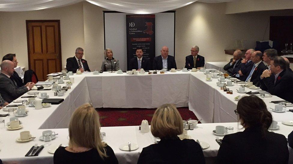 Stephen Crabb addresses a meeting of the Institute of Directors in Abergele