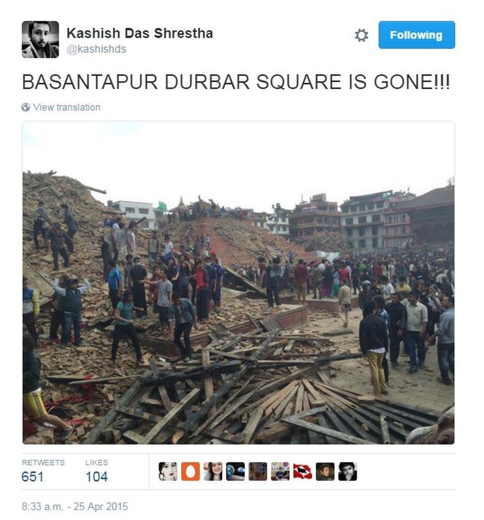 Durbar Square, Kathmandu 25 April 2015