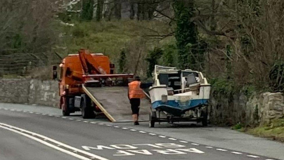 Boat being removed