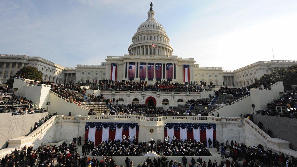 Capitol building on inauguration day