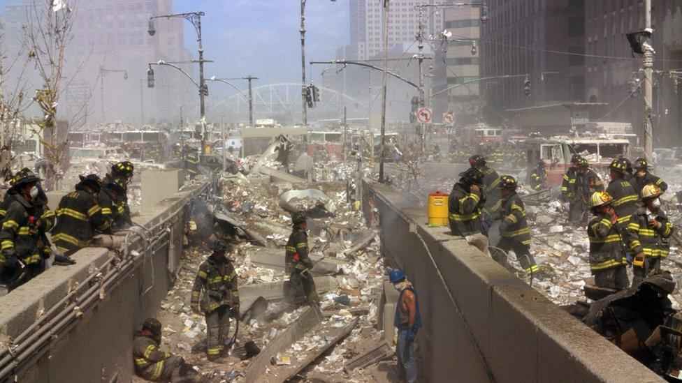 Firefighters at Ground Zero