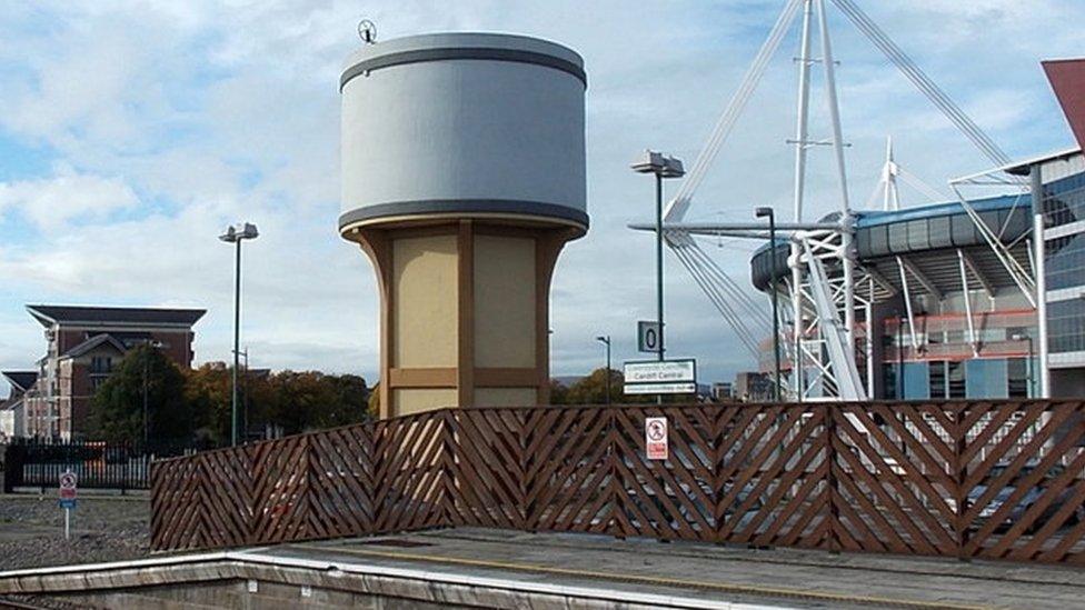 The water tower in Cardiff