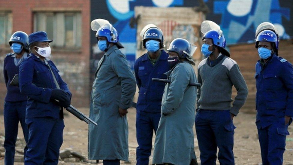 Police on patrol in Harare, Zimbabwe - 31 July 2020