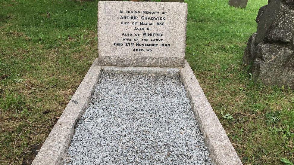 Arthur Chadwick's grave post-restoration