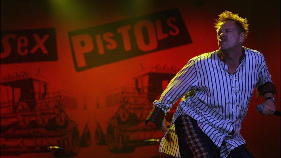 John Lydon of the Sex Pistols performs at the Isle of Wight Festival June 14, 2008 in Newport, Isle of Wight, England