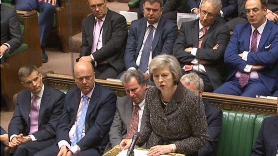 Theresa May addressing MPs in 2015