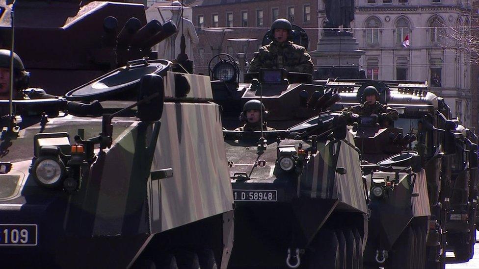 The military parade through Dublin to mark the centenary of the 1916 Easter Rising is the largest such procession Ireland has ever seen