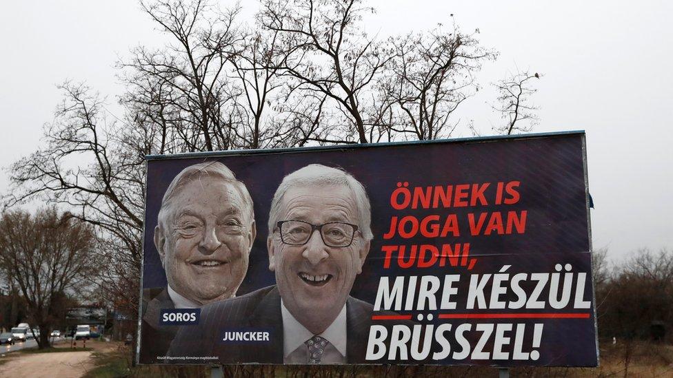 A government billboard is seen in Budapest, Hungary, March 13, 2019. The billboard reads, "You also have the right to know what Brussels is up to",