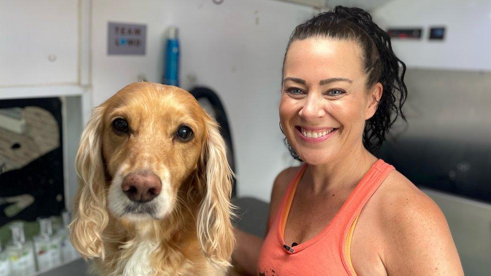 Caroline Donoghue with her dog Lolly