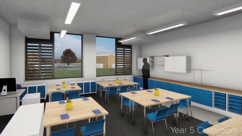 Artist's impression of new prep school classroom