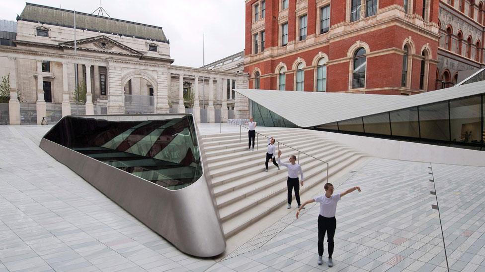 Dancers performing in the Sackler Courtyard at the V&A's Exhibition Road Quarter