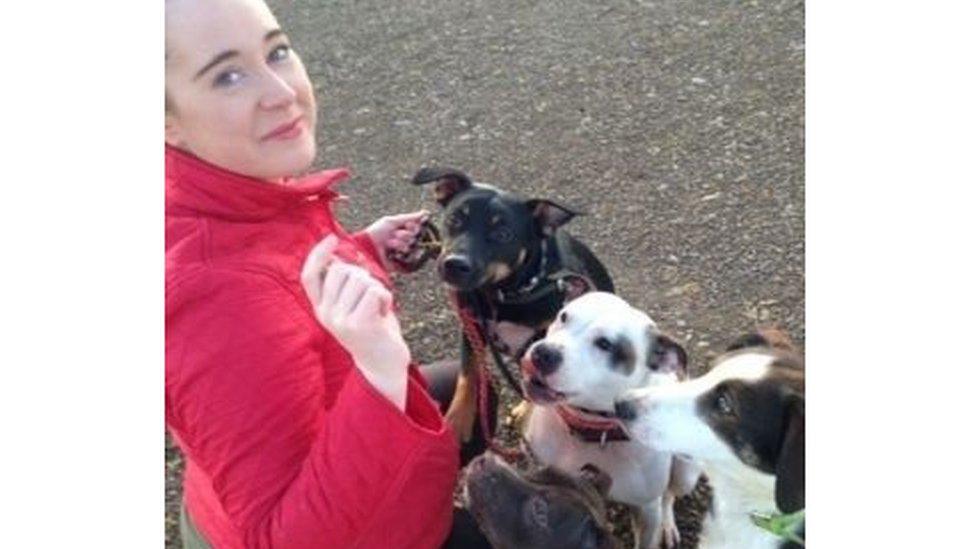 Lynsey with her dogs