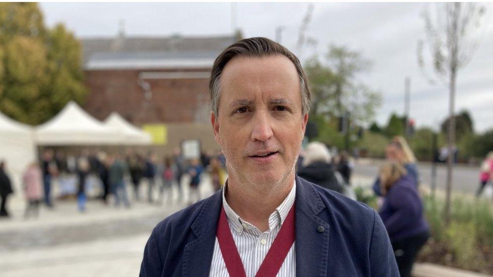 Matthew Stephens, who chairs the Goldthorpe Town Deal Board, is pictured in the new square