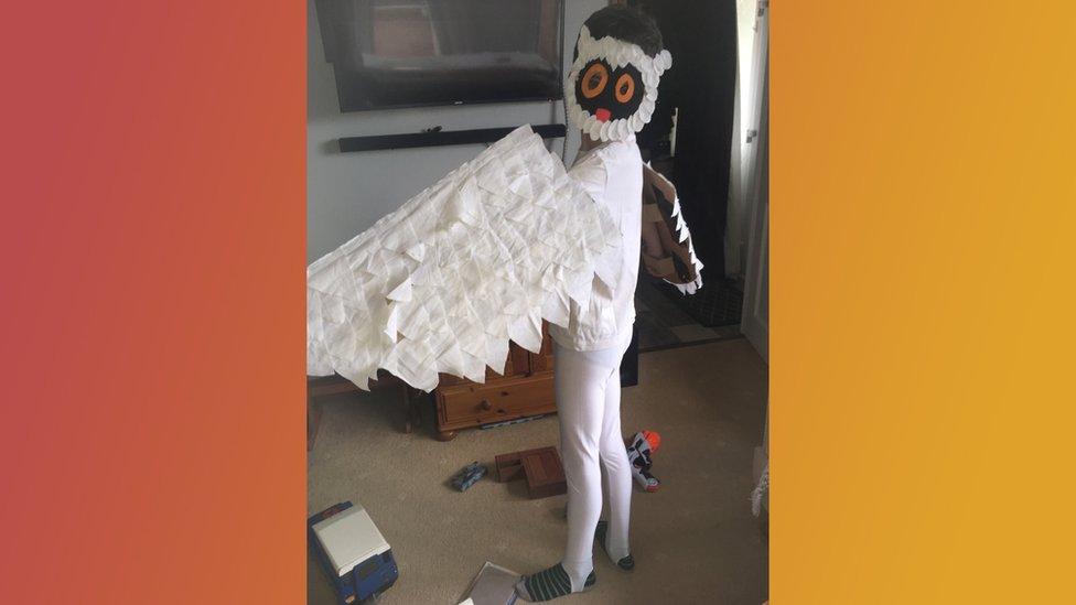 Oli dressed as Hedwig