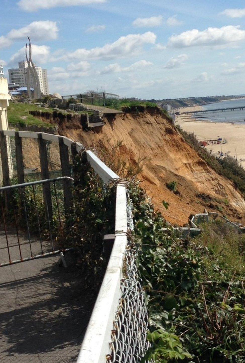 The landslip at East Cliff