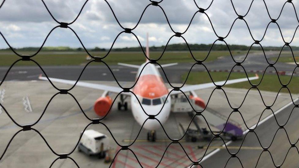 EasyJet aircraft at Luton Airport