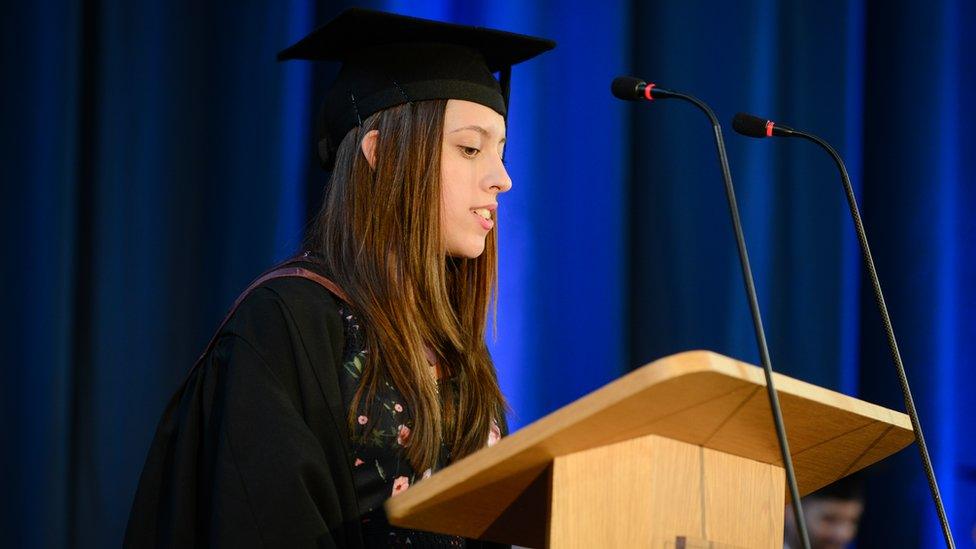 Maddy as student speaker