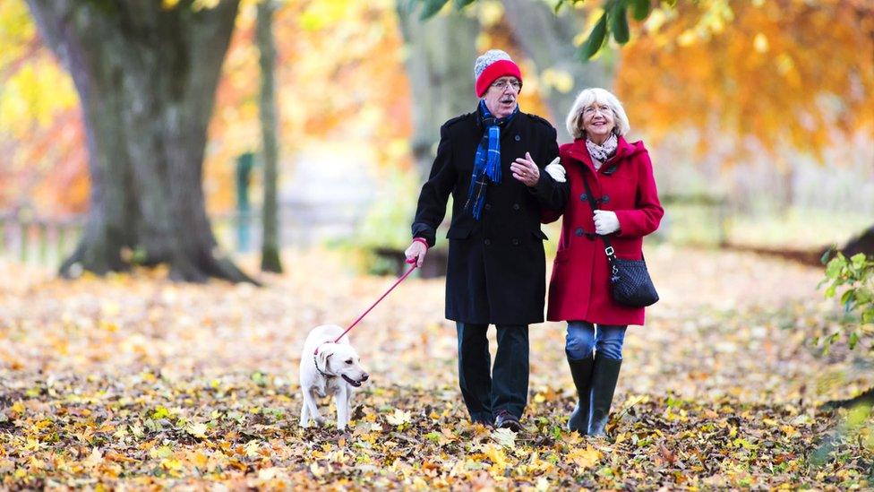 older couple walking