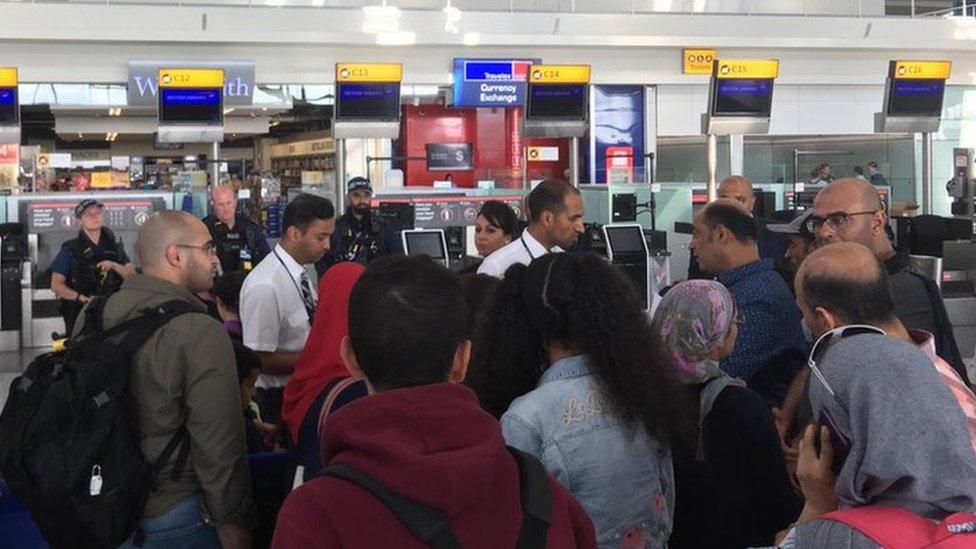 Passengers in Heathrow