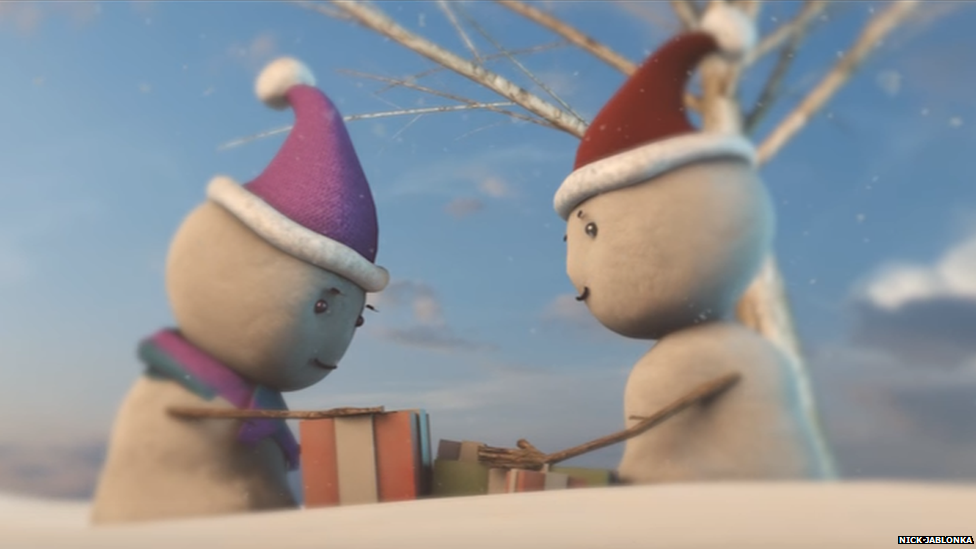 This is a photo taken from Nick Jablonka's John Lewis inspired Christmas video