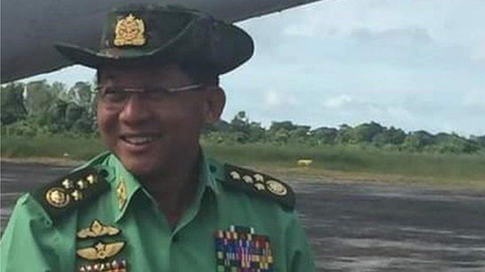 Min Aung Hlaing wearing the Burmese army's new uniform