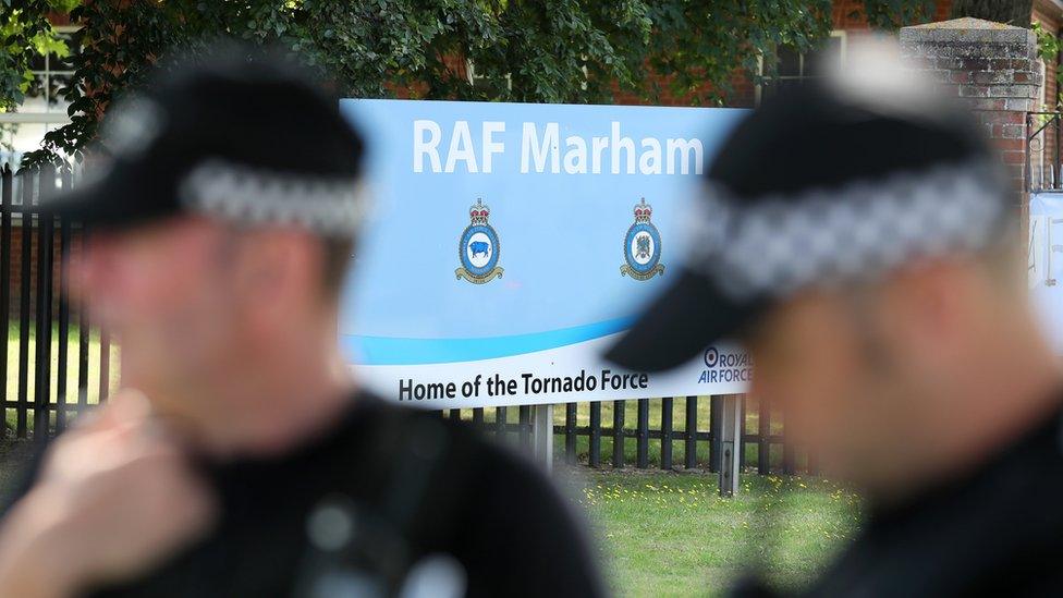 Police outside RAF Marham