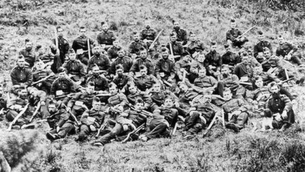 These men are the B Company 2/24th Regiment- the men who defended Rorke's Drift.