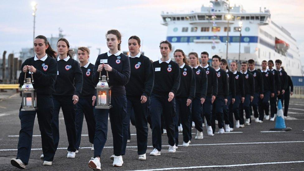 The Freedom Flame arrives in Portsmouth for D-Day