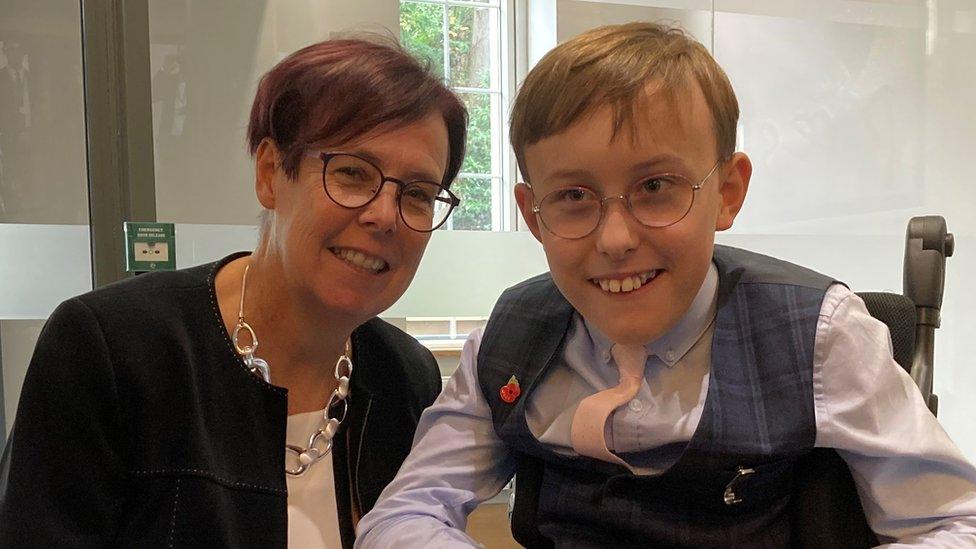 Tobias with his mum Ruth Garbutt