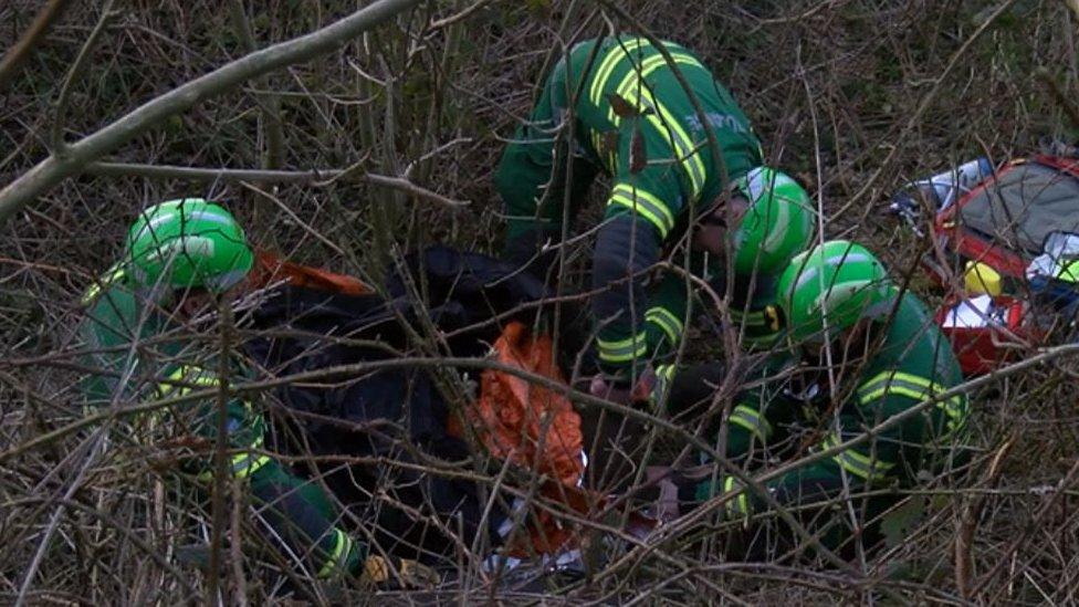 Paramedics in brambles