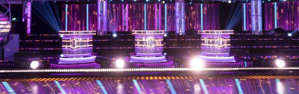 The Strictly judges' desks