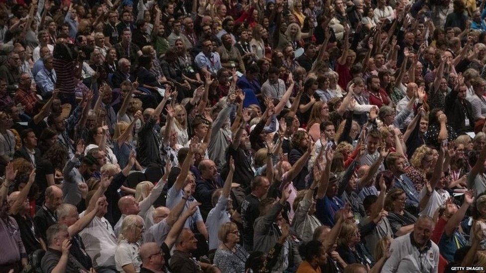 Labour delegates voting in Brighton