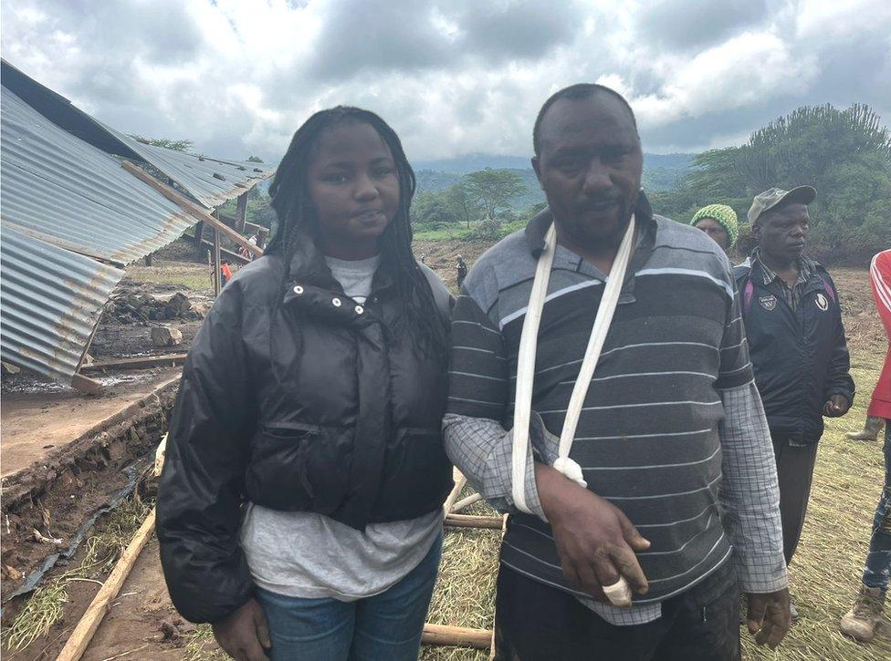 Veronica Karanja , 17, and her father David.