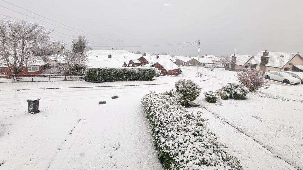 Snow in Pentre Halkyn, Flintshire