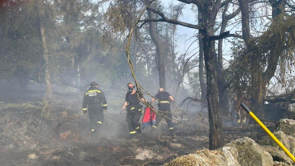 The fire damaged an area of woodland and moorland at Ladybower Reservoir