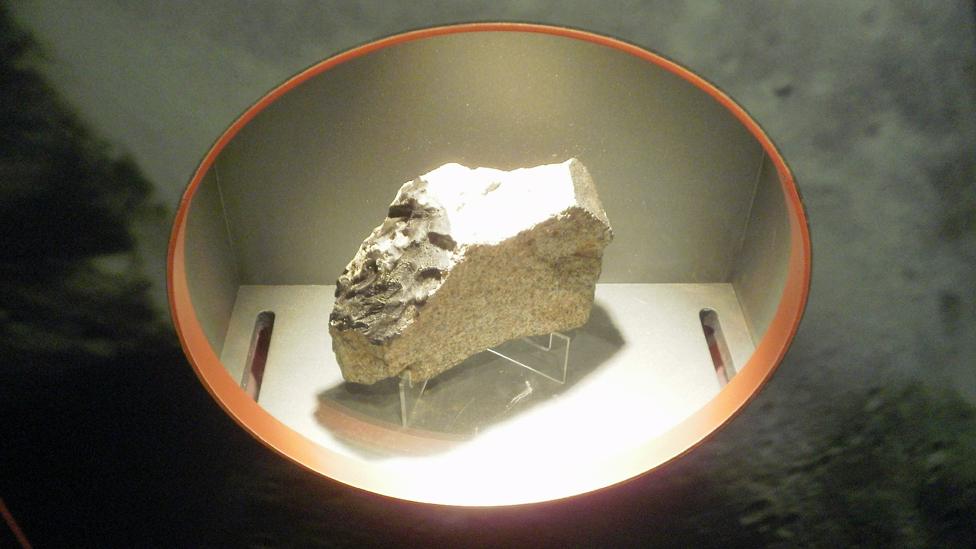 Meteorite on display at the National Space Centre, Leicester