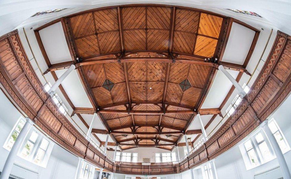 The ceiling at Bluntisham Baptist Church, Cambridgeshire