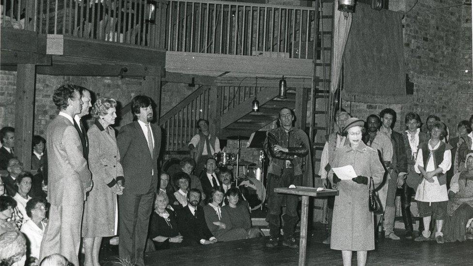 Her Majesty The Queen opens the Swan Theatre at the RSC in 1986
