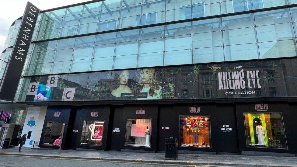 Costumes from Killing Eve on display in Liverpool One